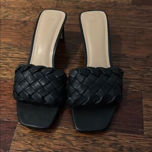 H&M Black Braided Women's Slide Sandals